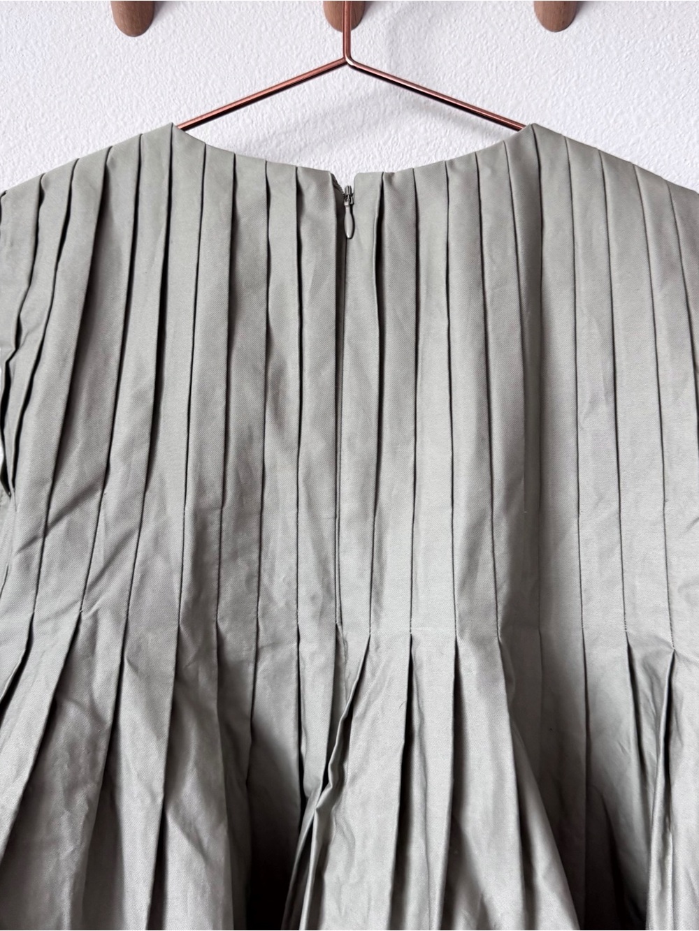 Mare Mare Pleated Structured Swing Tank Top in Sage - Picture 10 of 11